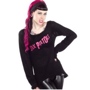 Sex Pistols - Black With Pink Logo Fury Sweater